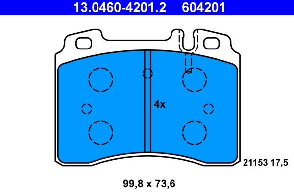 ATE Brake Pad Set, disc brake 13.0460-4201.2
