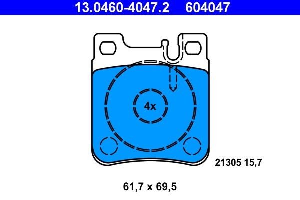 ATE Brake Pad Set, disc brake 13.0460-4047.2