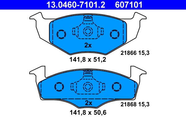 ATE Brake Pad Set, disc brake 13.0460-7101.2