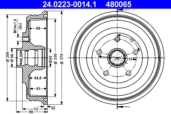 ATE Brake Drum 24.0223-0014.1