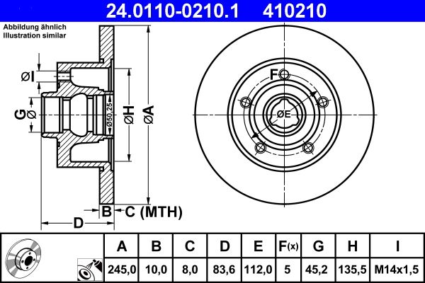 ATE Brake Disc 24.0110-0210.1
