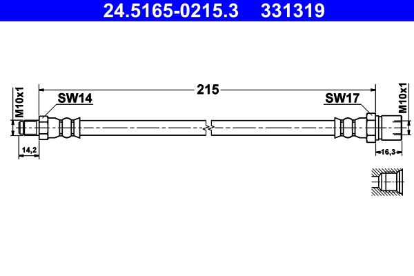 ATE Brake Hose 24.5165-0215.3