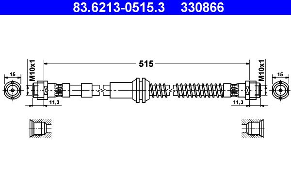 ATE Brake Hose 83.6213-0515.3