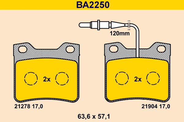 BARUM Brake Pad Set, disc brake BA2250
