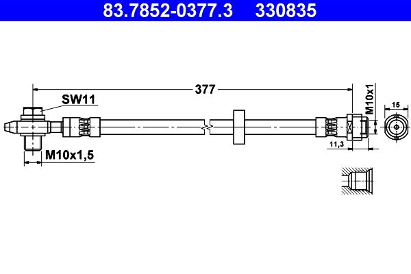 ATE Brake Hose 83.7852-0377.3