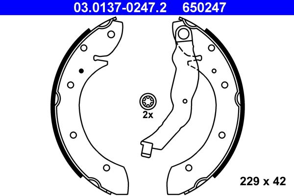 ATE Brake Shoe Set 03.0137-0247.2