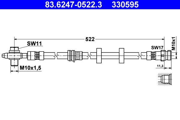 ATE Brake Hose 83.6247-0522.3