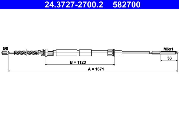 ATE Cable Pull, parking brake 24.3727-2700.2