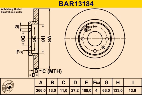 BARUM Brake Disc BAR13184