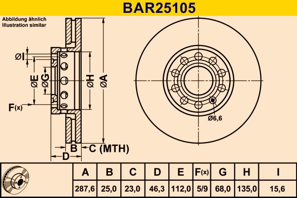 BARUM Brake Disc BAR25105