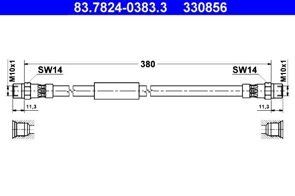 ATE Brake Hose 83.7824-0383.3