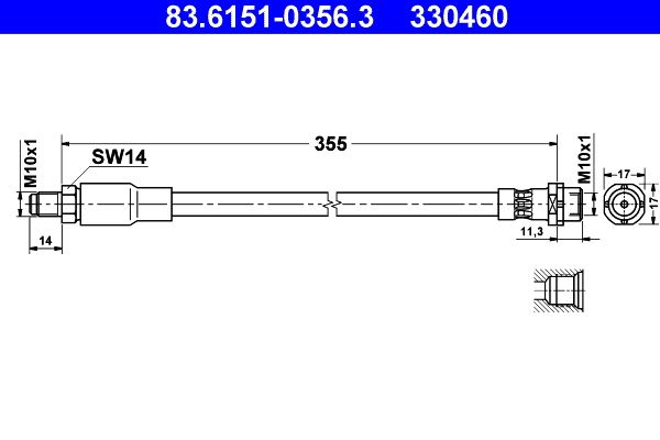 ATE Brake Hose 83.6151-0356.3