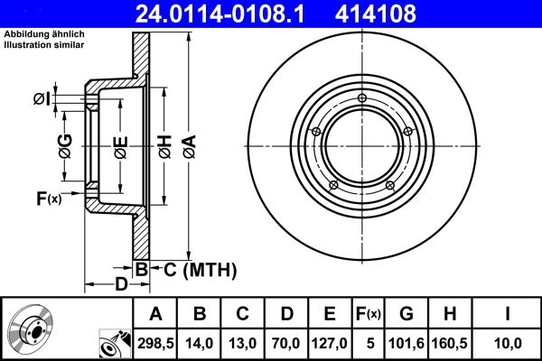 ATE Brake Disc 24.0114-0108.1