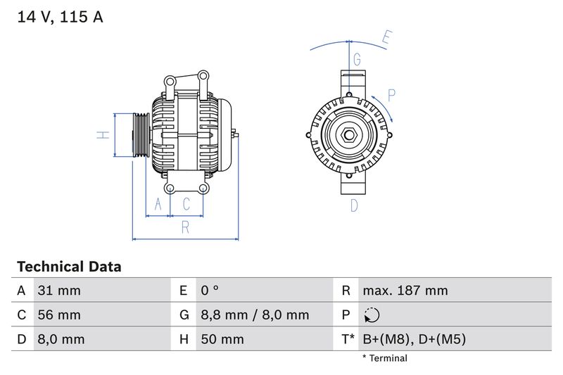 BOSCH Alternator 0 986 043 660