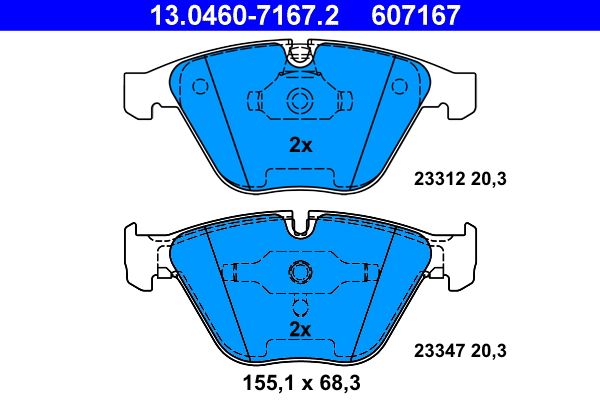 ATE Brake Pad Set, disc brake 13.0460-7167.2