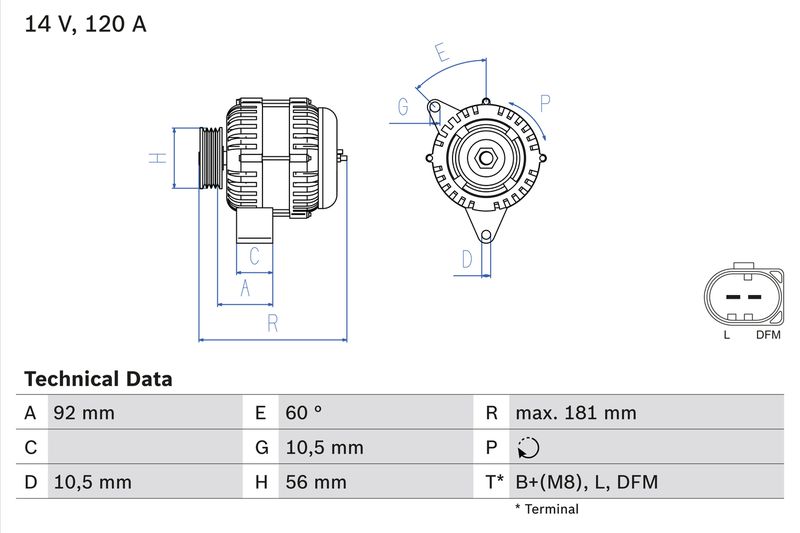 BOSCH Alternator 0 986 042 550
