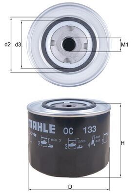 MAHLE Oil Filter OC 133