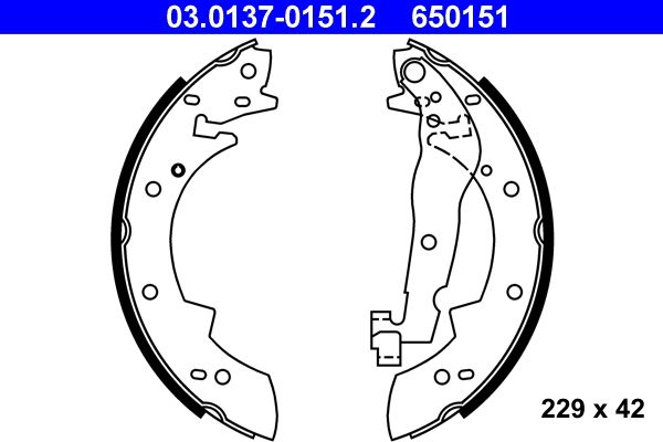 ATE Brake Shoe Set 03.0137-0151.2