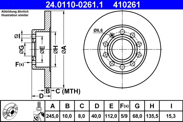 ATE Brake Disc 24.0110-0261.1