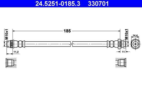 ATE Brake Hose 24.5251-0185.3