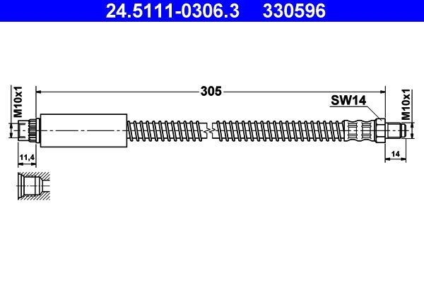 ATE Brake Hose 24.5111-0306.3