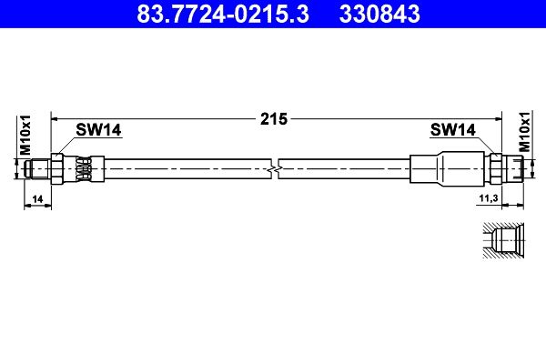 ATE Brake Hose 83.7724-0215.3