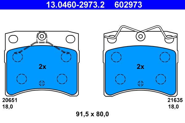 ATE Brake Pad Set, disc brake 13.0460-2973.2
