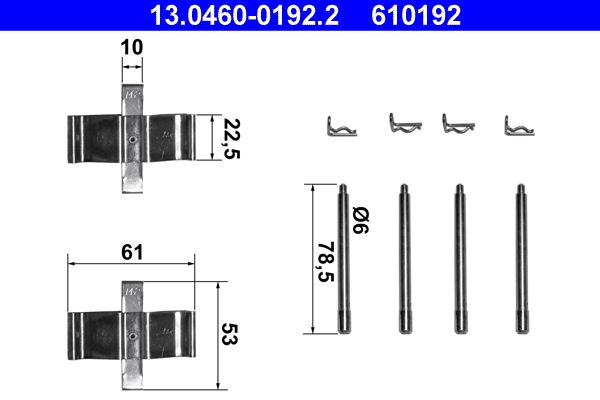 ATE Accessory Kit, disc brake pad 13.0460-0192.2