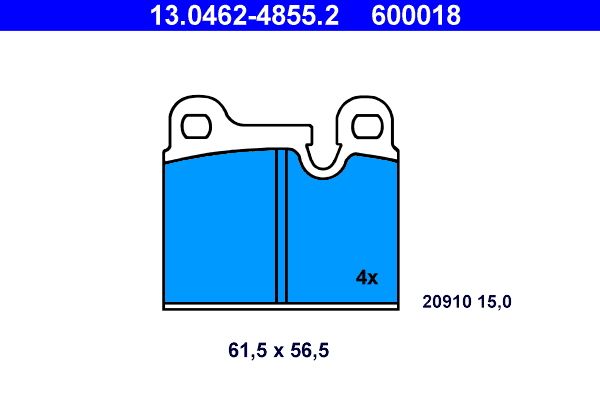 ATE Brake Pad Set, disc brake 13.0462-4855.2