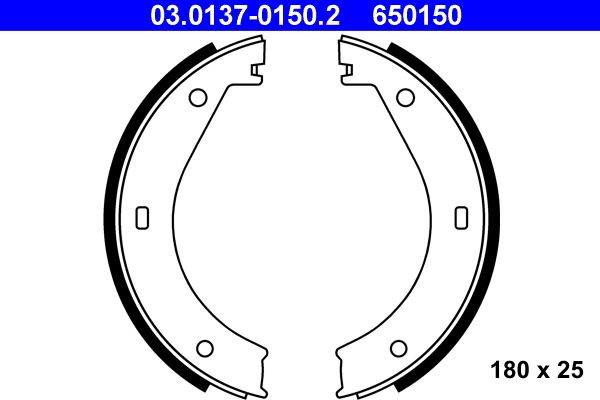 ATE Brake Shoe Set, parking brake 03.0137-0150.2