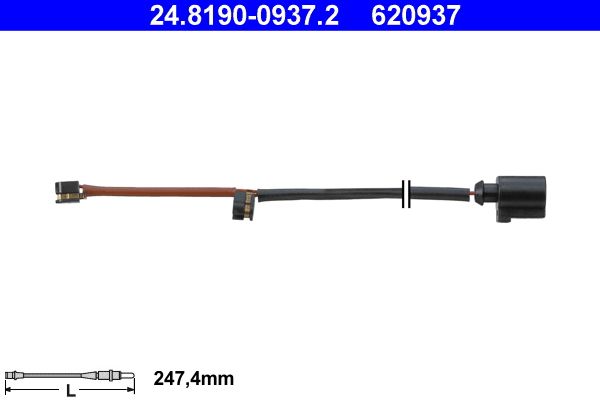 ATE Warning Contact, brake pad wear 24.8190-0937.2
