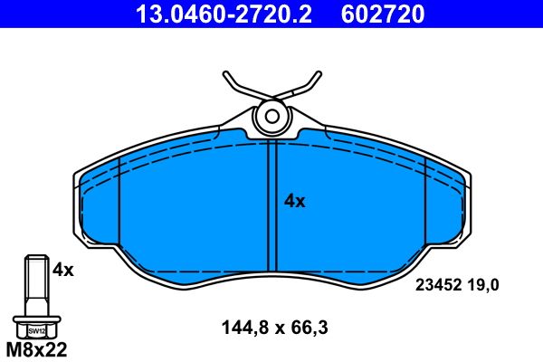 ATE Brake Pad Set, disc brake 13.0460-2720.2
