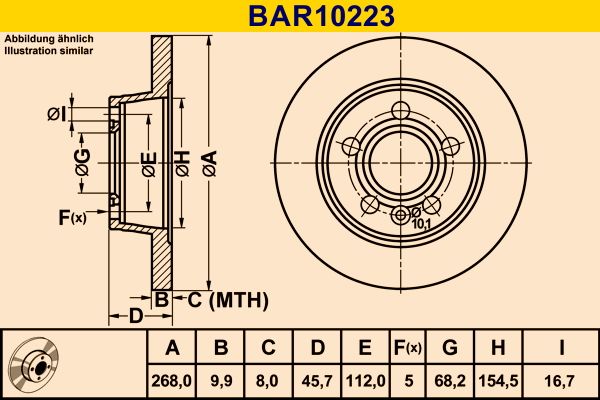BARUM Brake Disc BAR10223