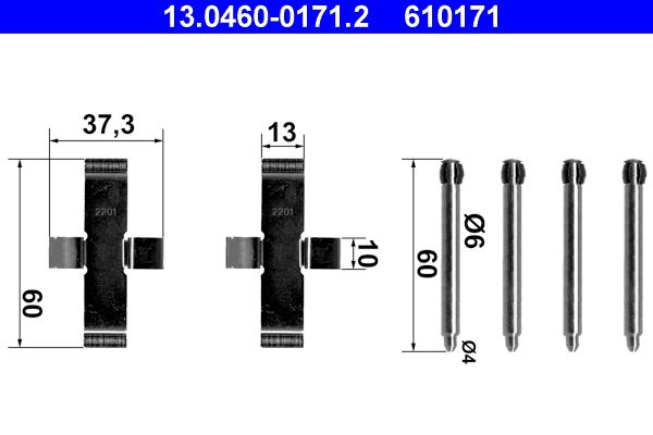 ATE Accessory Kit, disc brake pad 13.0460-0171.2