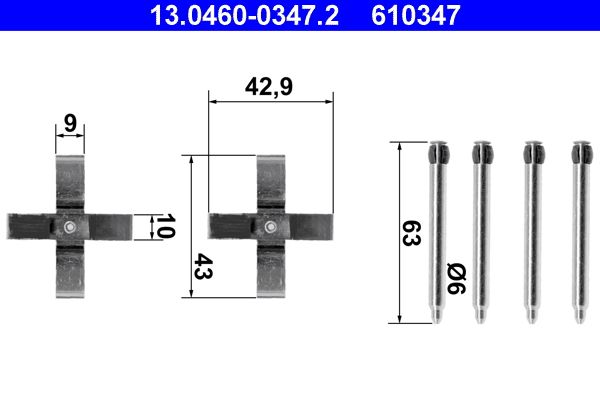 ATE Accessory Kit, disc brake pad 13.0460-0347.2