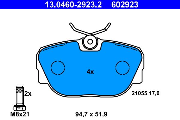 ATE Brake Pad Set, disc brake 13.0460-2923.2