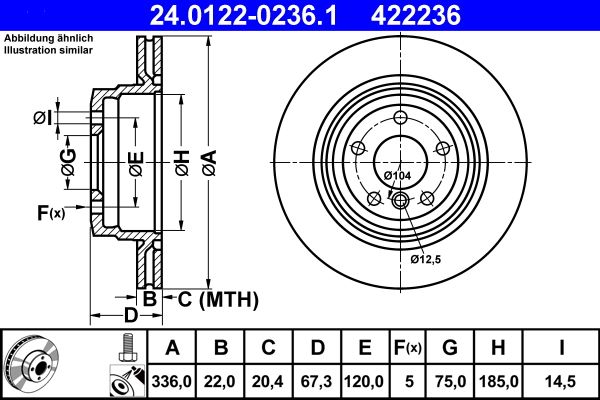 ATE Brake Disc 24.0122-0236.1
