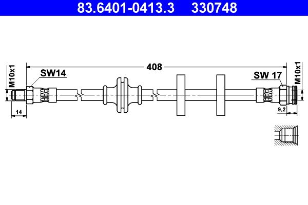 ATE Brake Hose 83.6401-0413.3