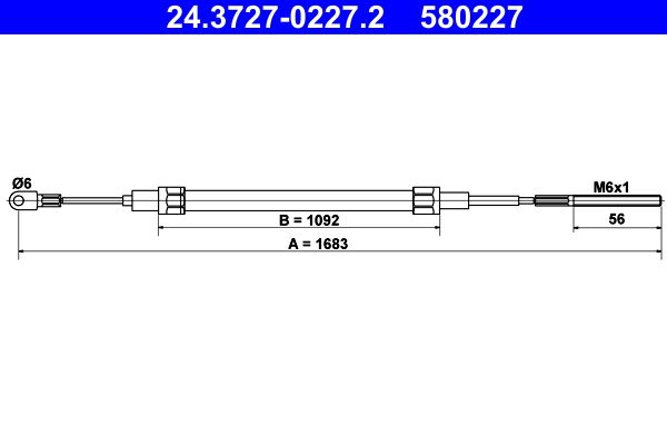 ATE Cable Pull, parking brake 24.3727-0227.2