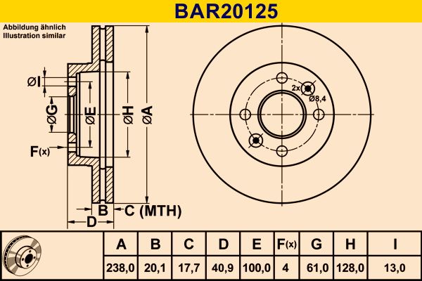 BARUM Brake Disc BAR20125
