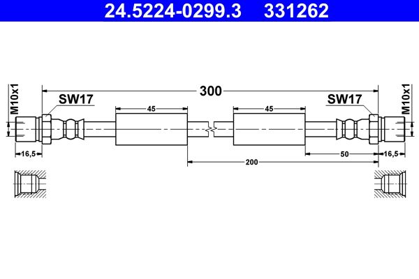 ATE Brake Hose 24.5224-0299.3