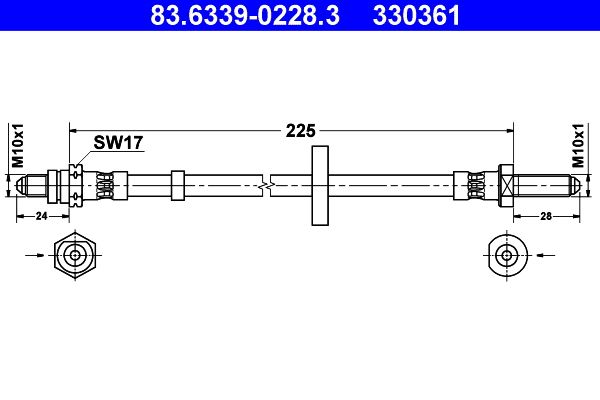 ATE Brake Hose 83.6339-0228.3