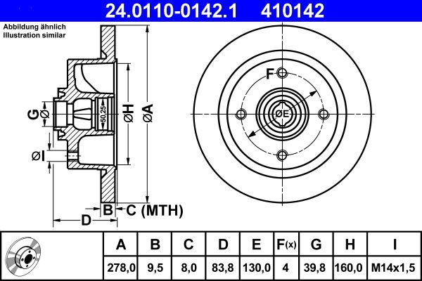 ATE Brake Disc 24.0110-0142.1