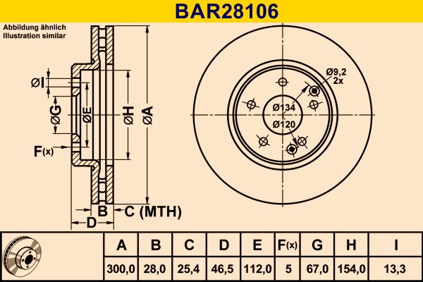 BARUM Brake Disc BAR28106