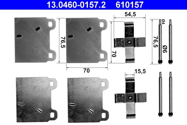 ATE Accessory Kit, disc brake pad 13.0460-0157.2