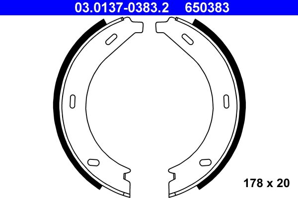 ATE Brake Shoe Set, parking brake 03.0137-0383.2