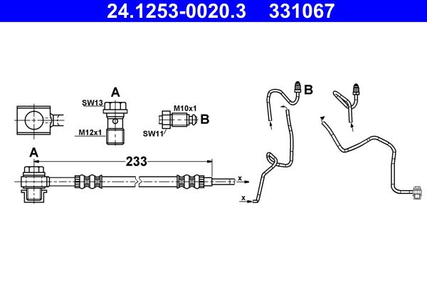 ATE Brake Hose 24.1253-0020.3