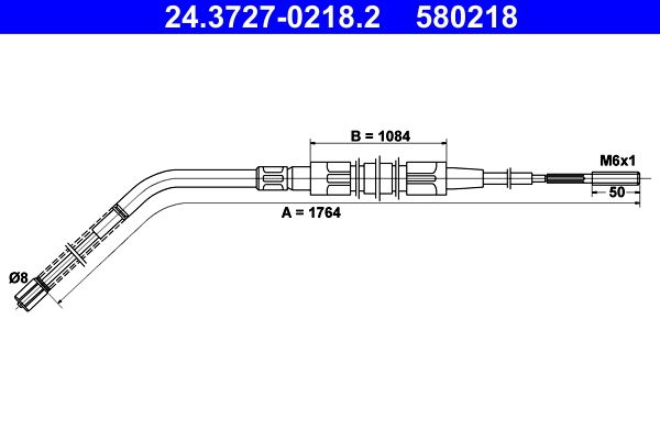 ATE Cable Pull, parking brake 24.3727-0218.2