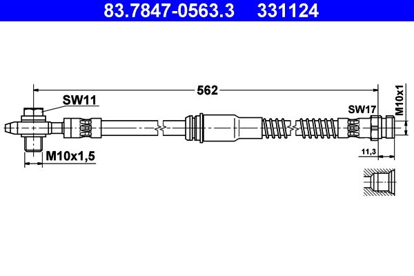 ATE Brake Hose 83.7847-0563.3