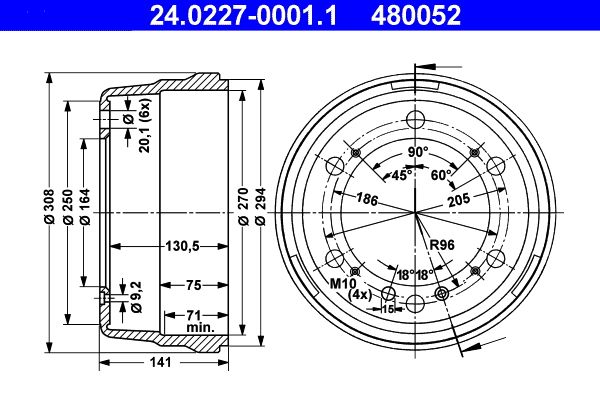 ATE Brake Drum 24.0227-0001.1